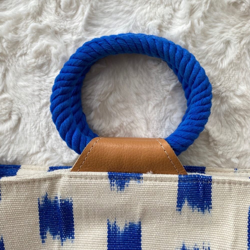 Mercado Global Dalia Ikat Tote Bag Crossbody Purse Womens Coastal Nautical Beach - Picture 5 of 14